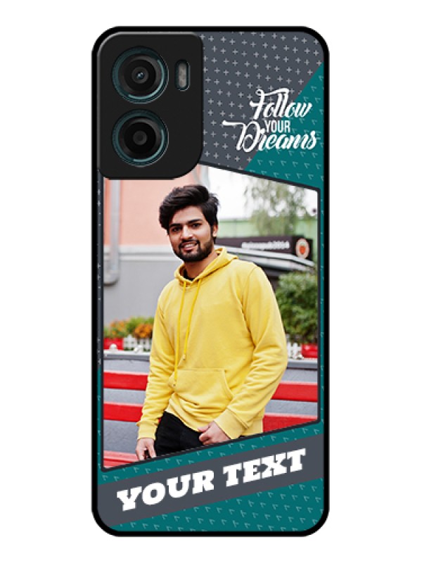 Custom Motorola G05 Custom Glass Phone Case - Background Pattern Design With Quote