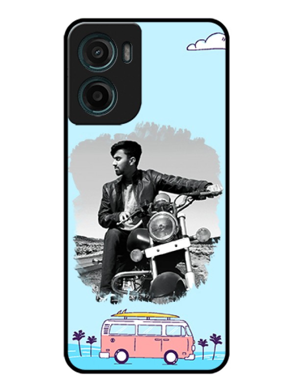 Custom Motorola G05 Custom Glass Phone Case - Travel & Adventure Design