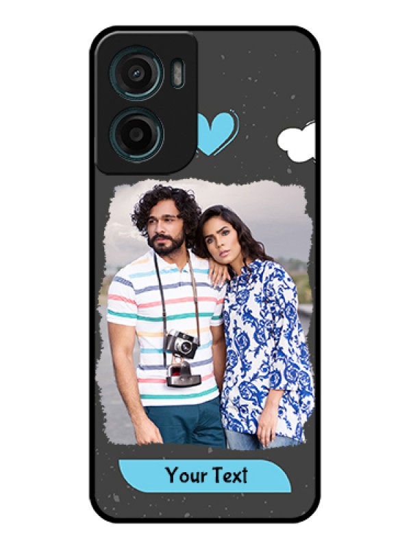 Custom Motorola G05 Custom Glass Phone Case - Splashes With Love Doodles Design