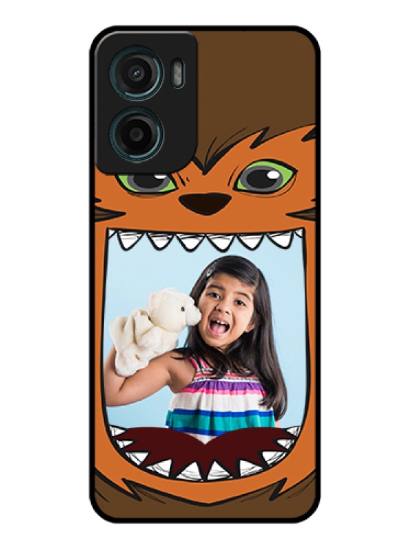 Custom Motorola G05 Custom Glass Phone Case - Owl Monster Back Case Design