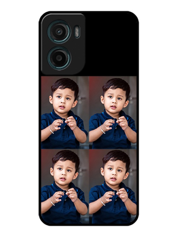 Custom Motorola G05 Custom Glass Phone Case - 4 Image Holder Design