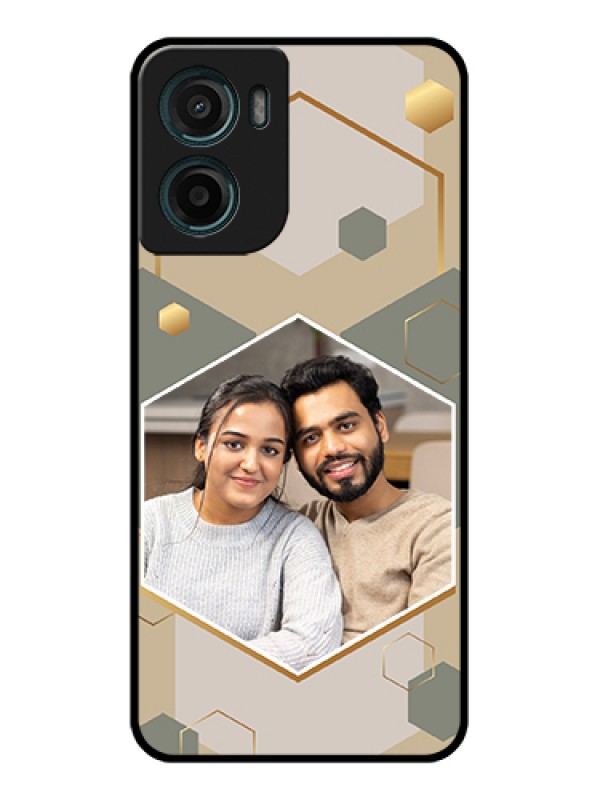 Custom Motorola G05 Custom Glass Phone Case - Stylish Hexagon Pattern Design