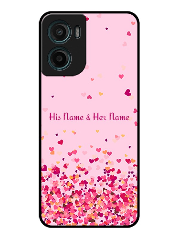 Custom Motorola G05 Custom Glass Phone Case - Floating Hearts Design