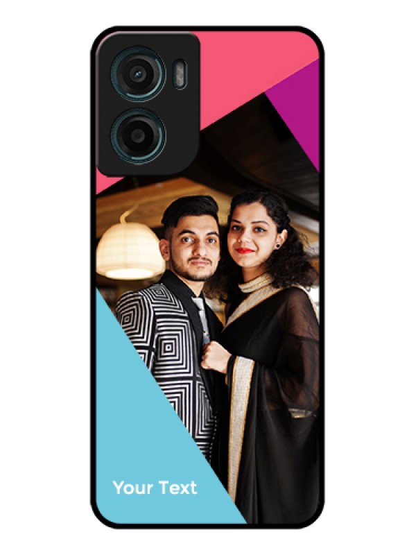 Custom Motorola G05 Custom Glass Phone Case - Stacked Triple Colour Design