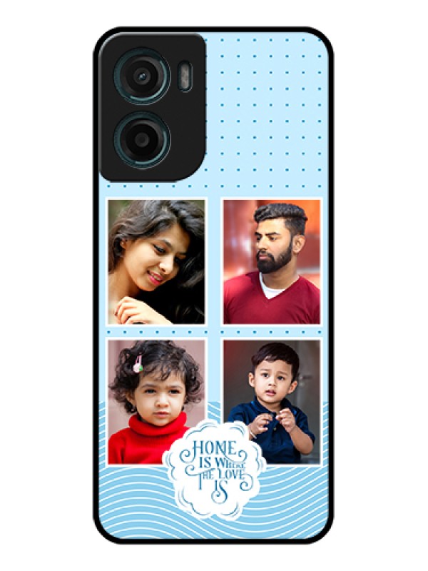 Custom Motorola G05 Custom Glass Phone Case - Cute Love Quote With 4 Pic Upload Design