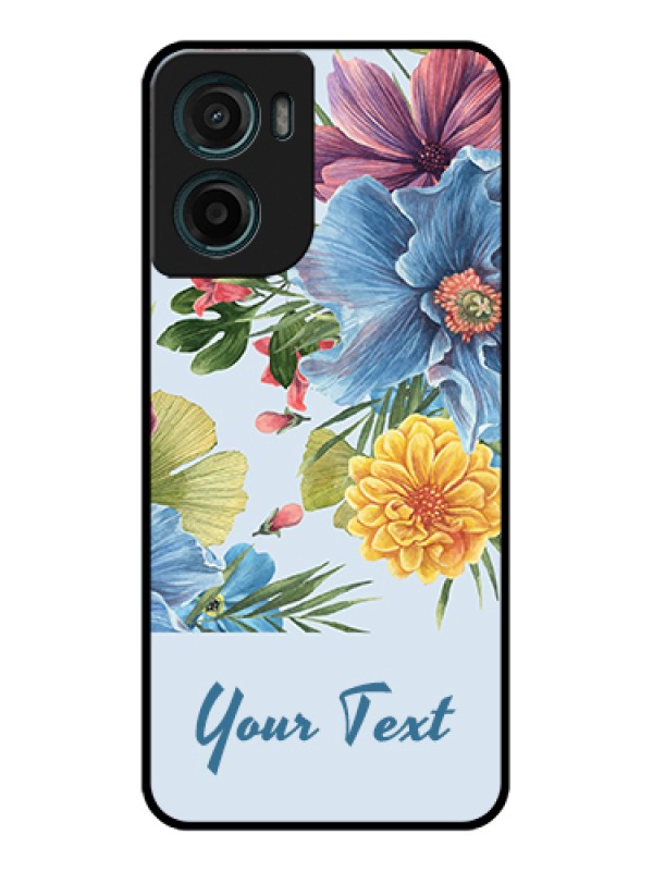 Custom Motorola G05 Custom Glass Phone Case - Stunning Watercolored Flowers Painting Design