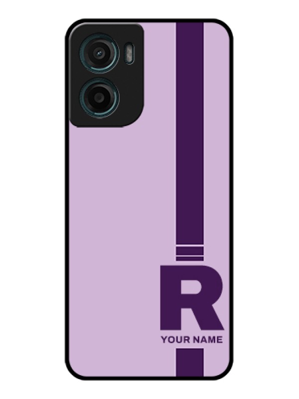 Custom Motorola G05 Custom Glass Phone Case - Simple Dual Tone Stripe With Name Design