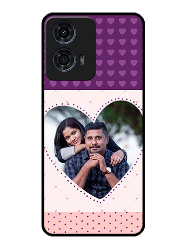Custom Motorola G24 Power Custom Glass Phone CaseViolet Love Dots Design
