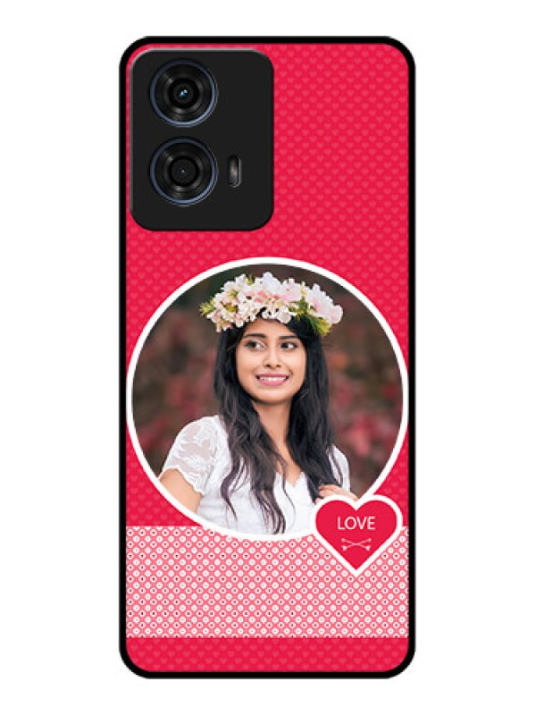 Custom Motorola G24 Power Custom Glass Phone CasePink Color Pattern Design