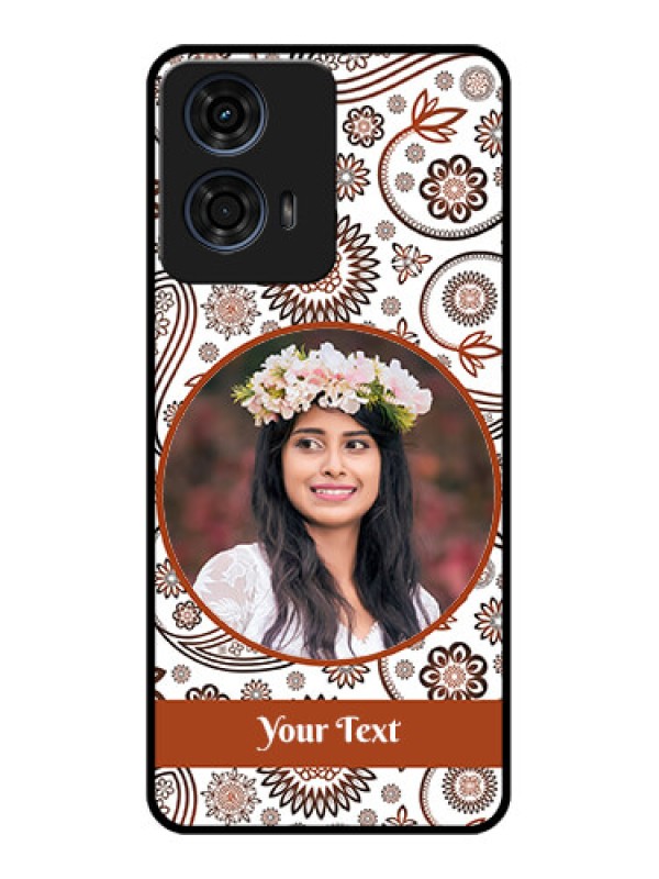 Custom Motorola G24 Power Custom Glass Phone CaseAbstract Flower Design