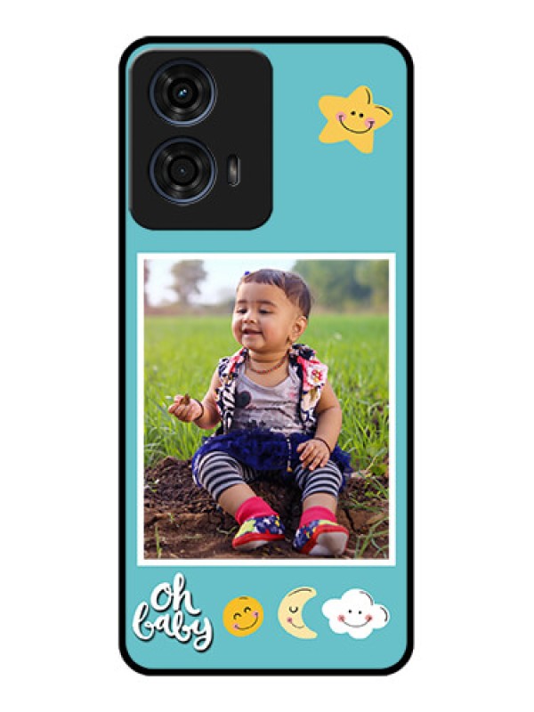 Custom Motorola G24 Power Custom Glass Phone CaseSmiley Kids Stars Design