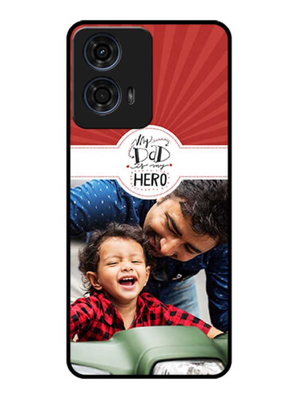 Custom Motorola G24 Power Custom Glass Phone CaseMy Dad Hero Design