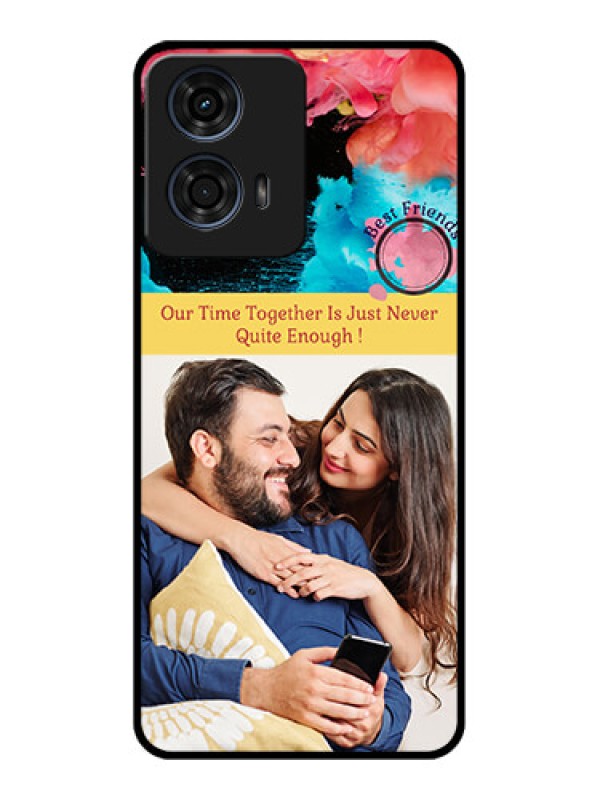 Custom Motorola G24 Power Custom Glass Phone CaseQuote With Acrylic Painting Design