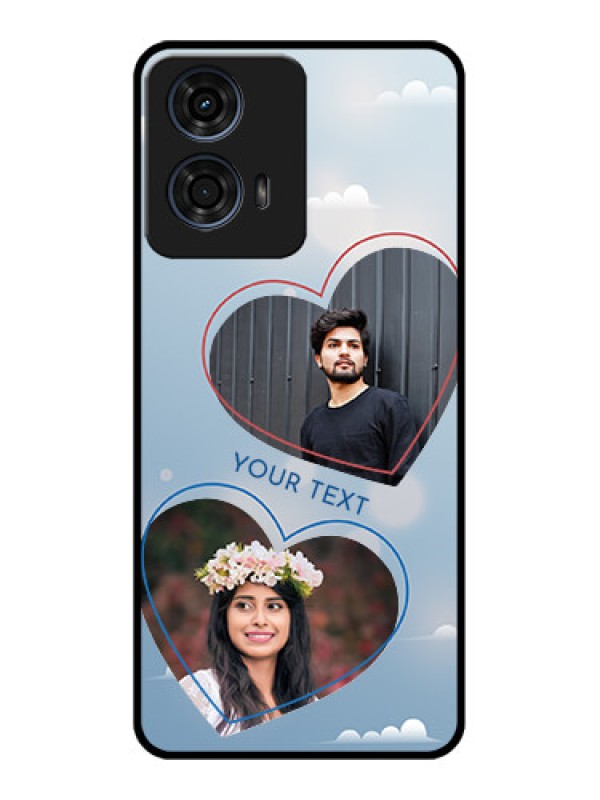 Custom Motorola G24 Power Custom Glass Phone CaseBlue Color Couple Design