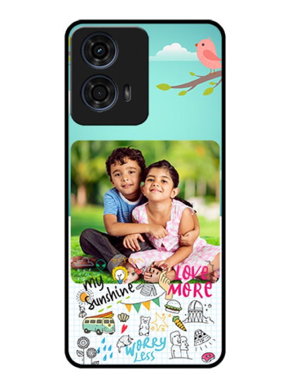 Custom Motorola G24 Power Custom Glass Phone CaseDoodle Love Design