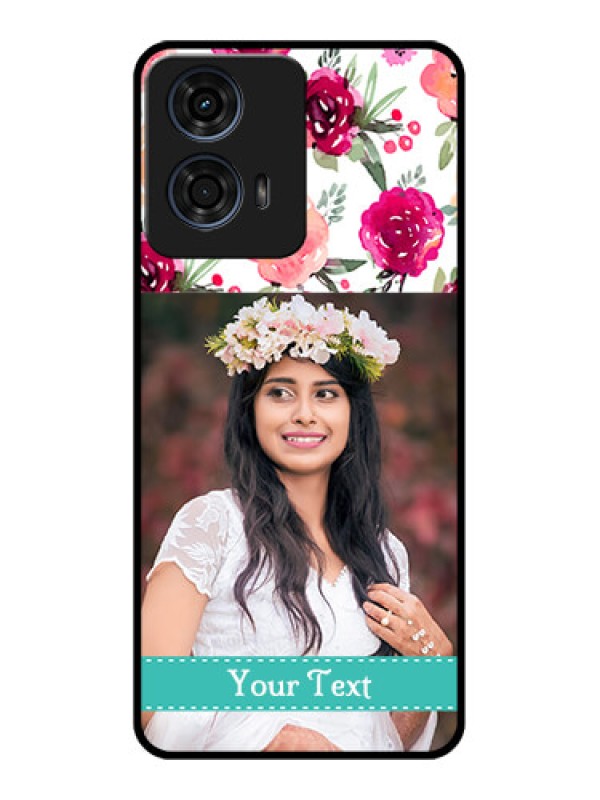 Custom Motorola G24 Power Custom Glass Phone CaseWater Colors Floral Design