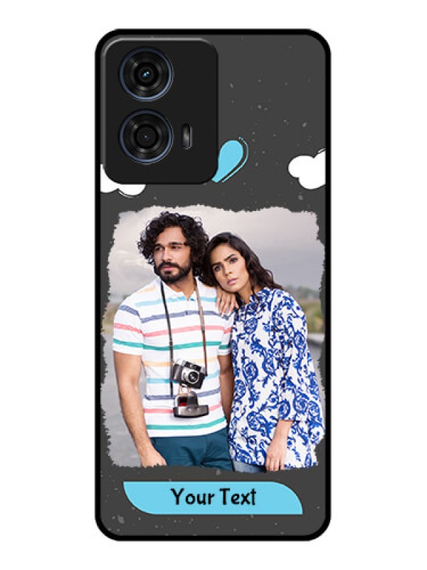 Custom Motorola G24 Power Custom Glass Phone CaseSplashes With Love Doodles Design