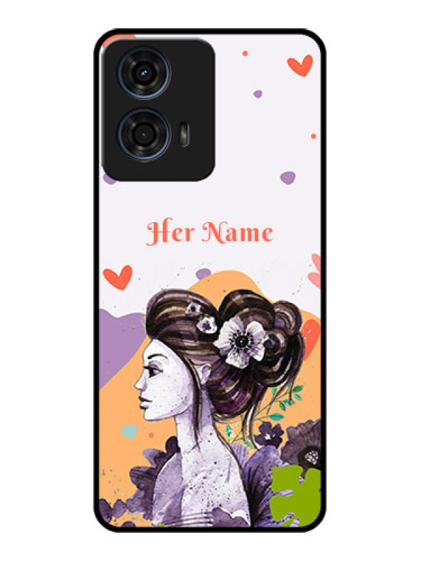 Custom Motorola G24 Power Custom Glass Phone CaseWoman And Nature Design