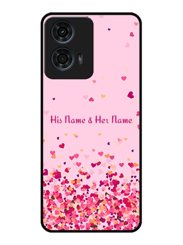 Custom Motorola G24 Power Custom Glass Phone CaseFloating Hearts Design
