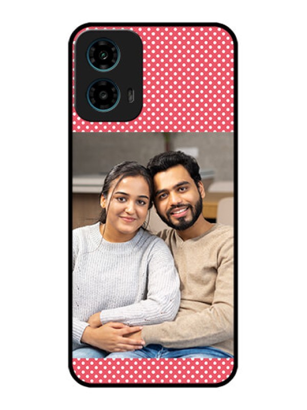 Custom Motorola G34 5G Custom Glass Phone Case - White Dotted Design