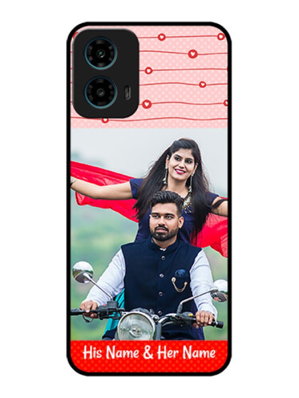Custom Motorola G34 5G Custom Glass Phone Case - Red Pattern Case Design