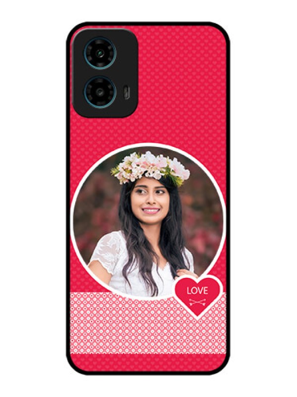 Custom Motorola G34 5G Custom Glass Phone Case - Pink Color Pattern Design