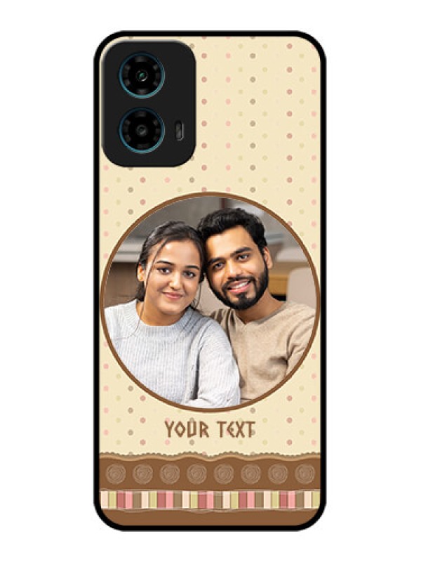 Custom Motorola G34 5G Custom Glass Phone Case - Brown Dotted Mobile Case Design