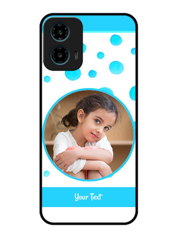 Custom Motorola G34 5G Custom Glass Phone Case - Blue Bubbles Pattern Design