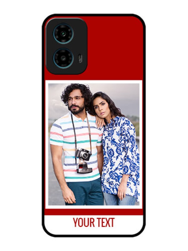 Custom Motorola G34 5G Custom Glass Phone Case - Red Color Design