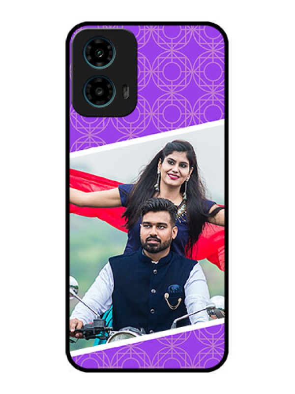 Custom Motorola G34 5G Custom Glass Phone Case - Violet Color Pattern Design
