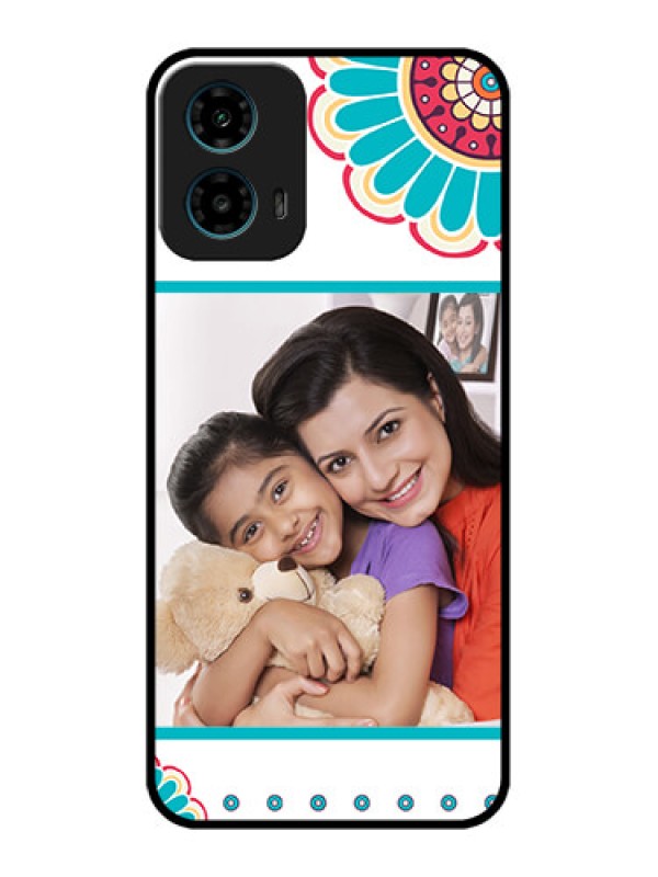 Custom Motorola G34 5G Custom Glass Phone Case - Flower Design