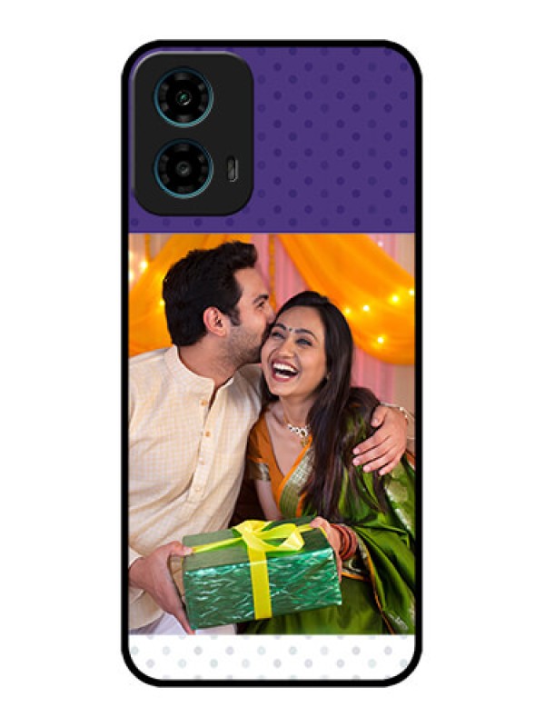 Custom Motorola G34 5G Custom Glass Phone Case - Violet Colored Pattern Design