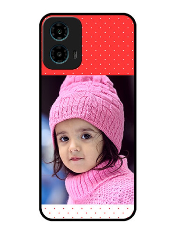 Custom Motorola G34 5G Custom Glass Phone Case - Red Pattern Design