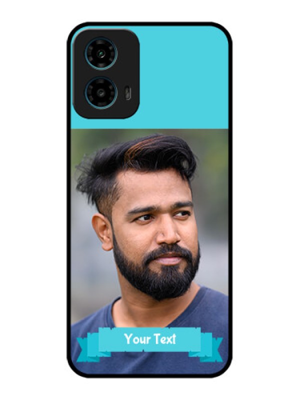Custom Motorola G34 5G Custom Glass Phone Case - Blue Color Design