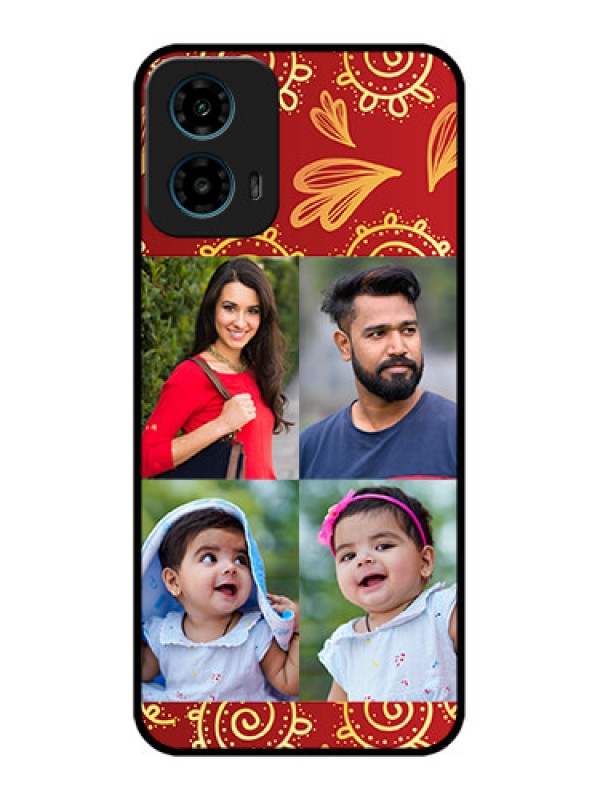 Custom Motorola G34 5G Custom Glass Phone Case - 4 Image Traditional Design