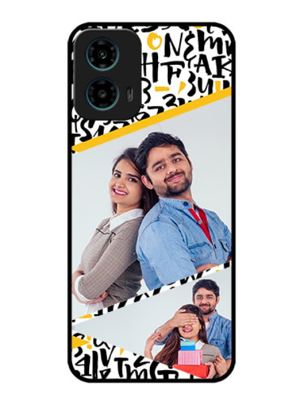 Custom Motorola G34 5G Custom Glass Phone Case - Letters Pattern Design