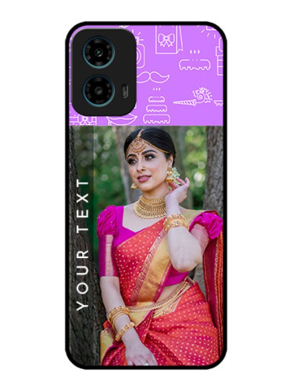 Custom Motorola G34 5G Custom Glass Phone Case - Birthday Icons Design