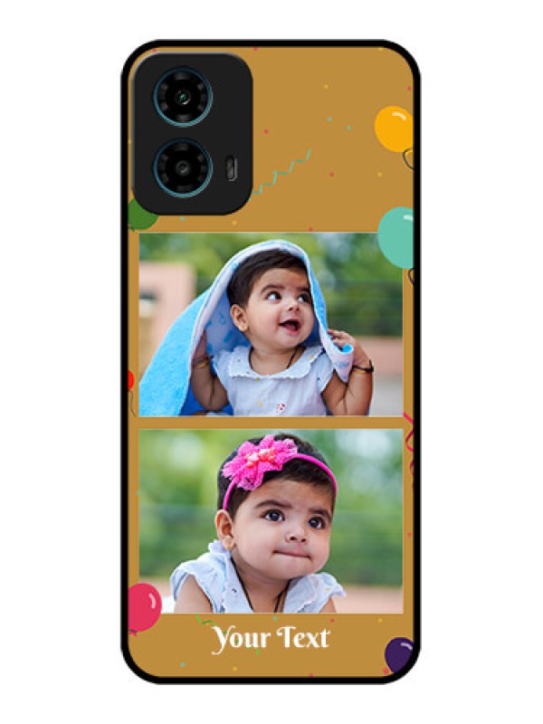Custom Motorola G34 5G Custom Glass Phone Case - Image Holder With Birthday Celebrations Design