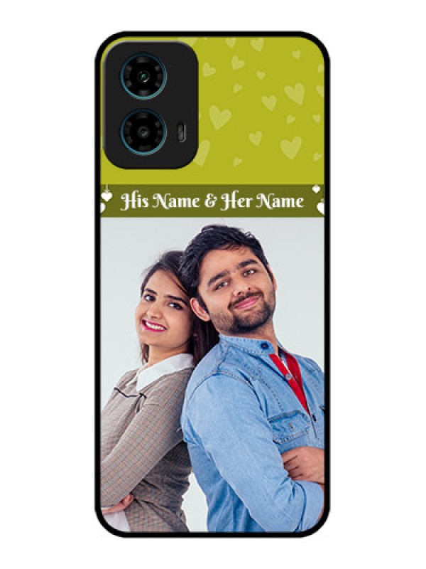 Custom Motorola G34 5G Custom Glass Phone Case - You & Me Heart Design