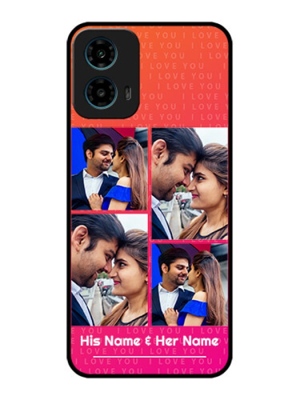 Custom Motorola G34 5G Custom Glass Phone Case - I Love You Pink Design