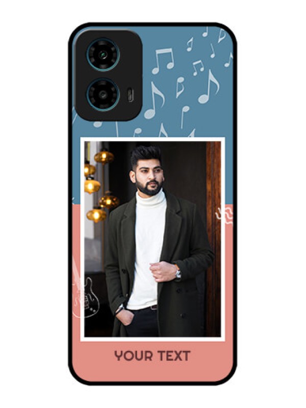 Custom Motorola G34 5G Custom Glass Phone Case - With Color Musical Note Design