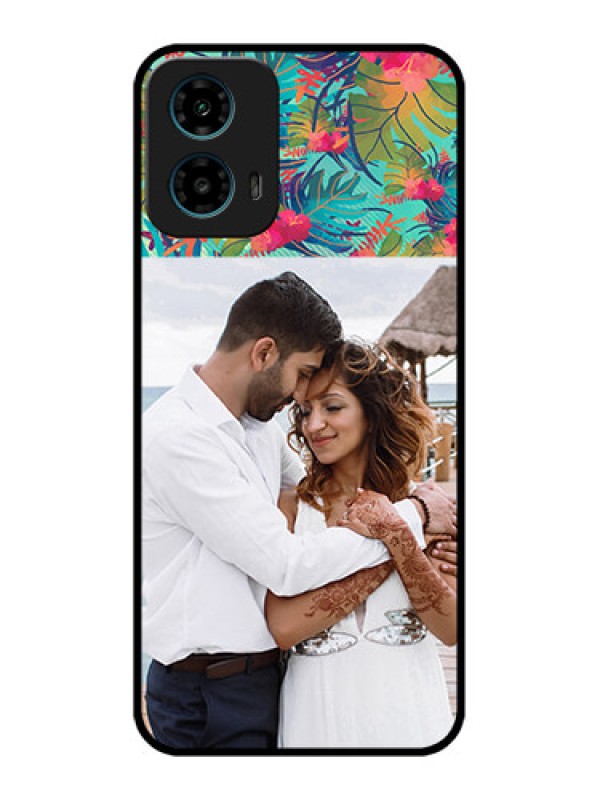 Custom Motorola G34 5G Custom Glass Phone Case - Watercolor Floral Design