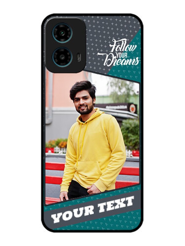 Custom Motorola G34 5G Custom Glass Phone Case - Background Pattern Design With Quote