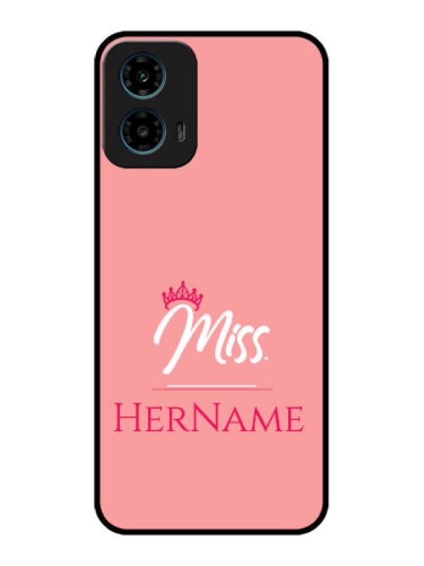 Custom Motorola G34 5G Custom Glass Phone Case - Mrs With Name Design
