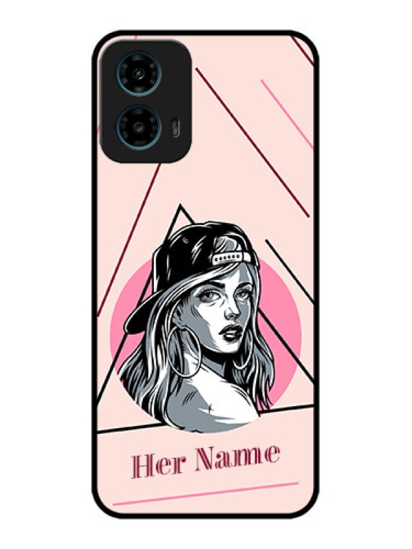 Custom Motorola G34 5G Custom Glass Phone Case - Rockstar Girl Design