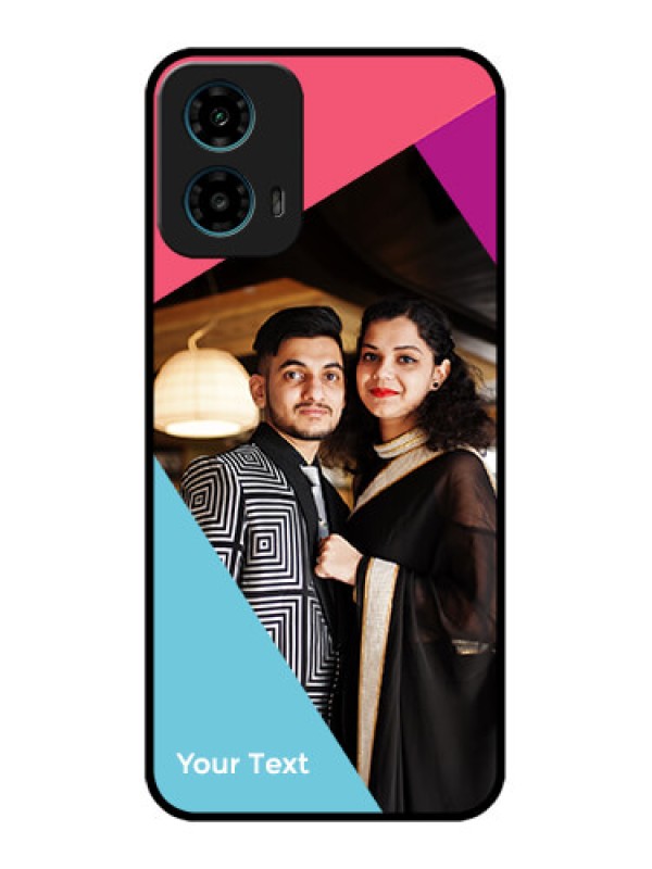 Custom Motorola G34 5G Custom Glass Phone Case - Stacked Triple Colour Design