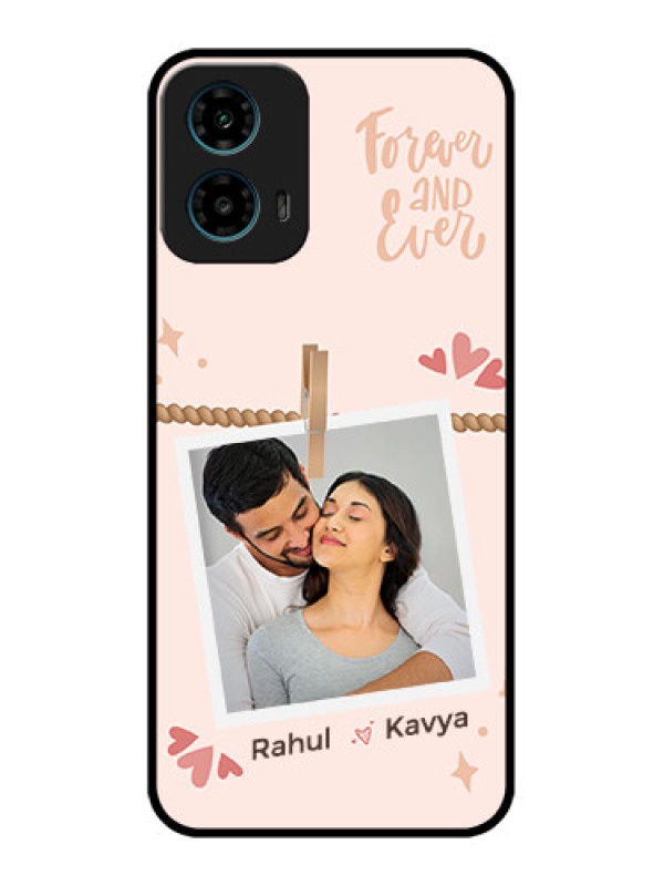 Custom Motorola G34 5G Custom Glass Phone Case - Forever And Ever Love Design