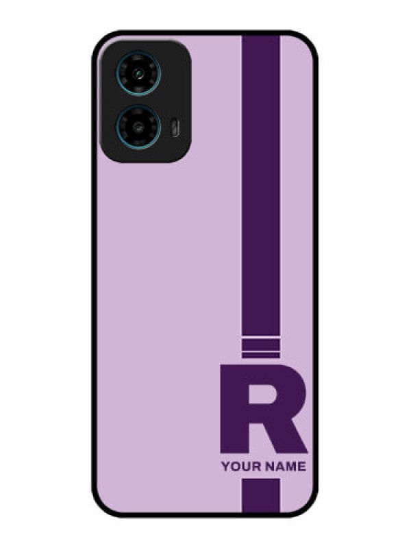 Custom Motorola G34 5G Custom Glass Phone Case - Simple Dual Tone Stripe With Name Design