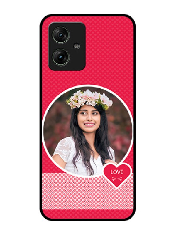 Custom Motorola G54 5G Custom Glass Phone Case - Pink Color Pattern Design