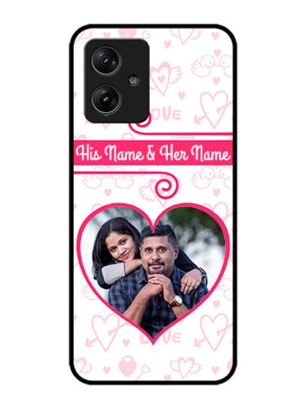 Custom Motorola G54 5G Custom Glass Phone Case - Heart Shape Love Design